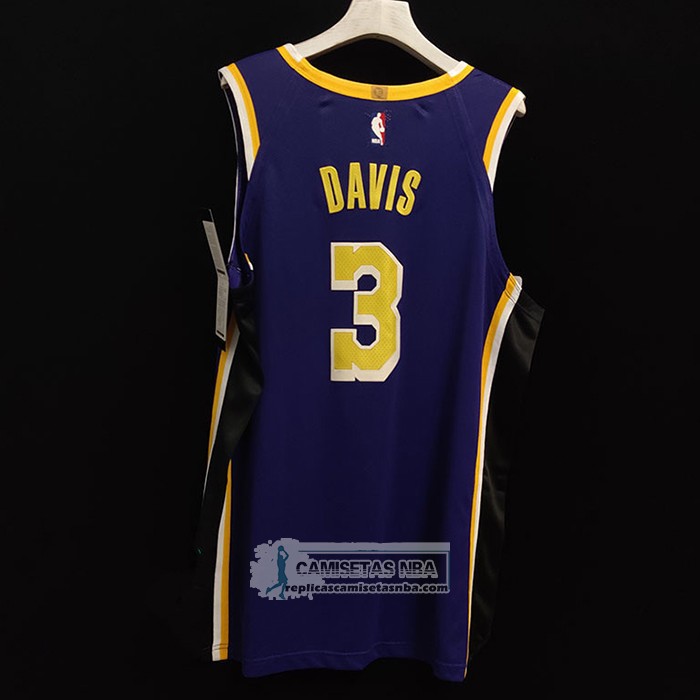 Camiseta Los Angeles Lakers Anthony Davis NO 3 Statement Autentico Violeta